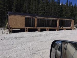installation of modular buildings in Canmore, Alberta
