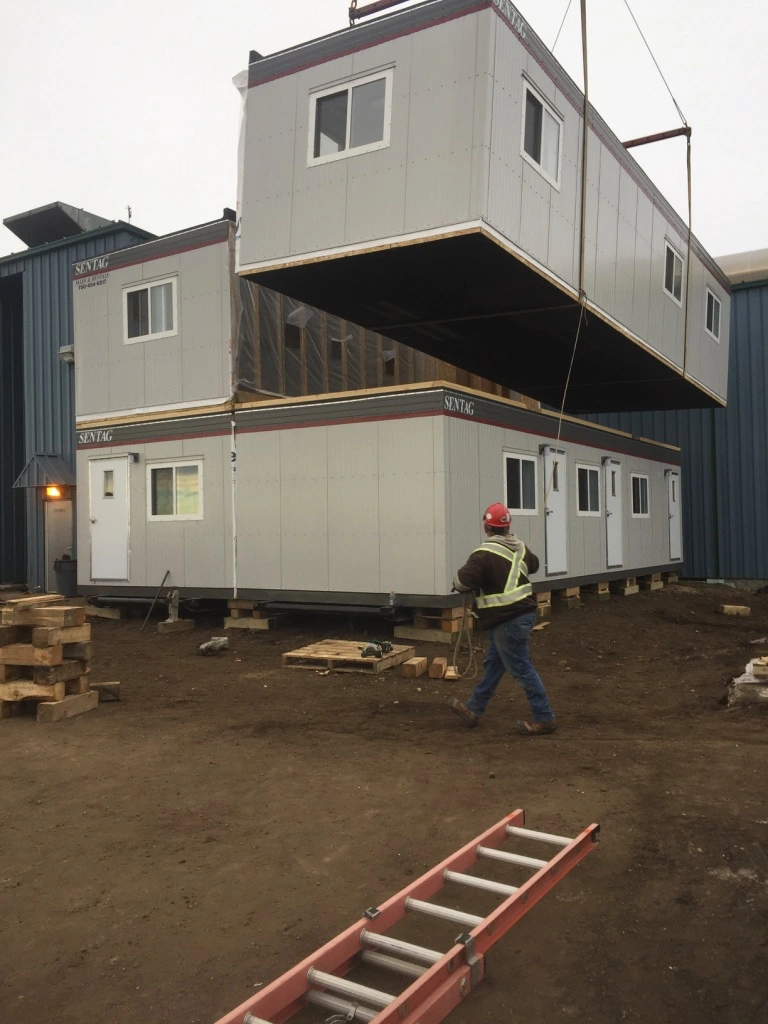 multi storey modular unit installation in Alberta